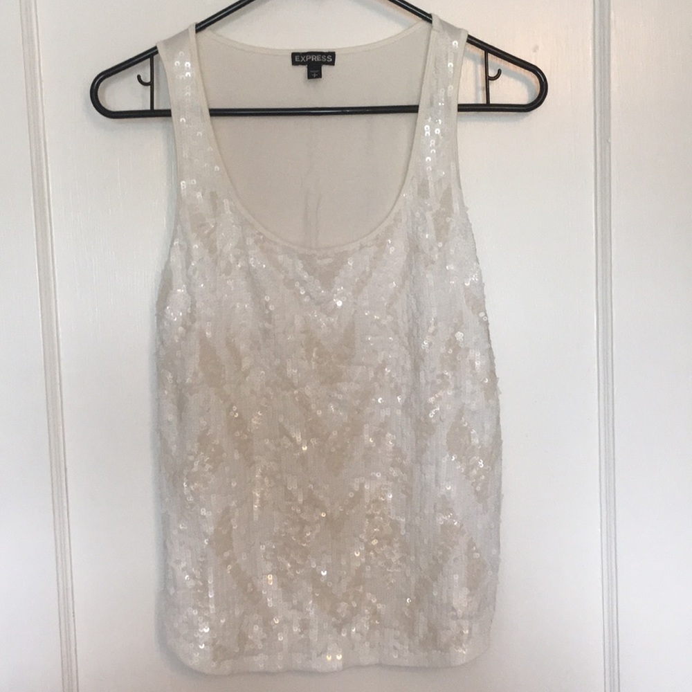 White sequenced tank top